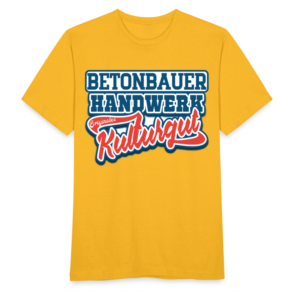 Betonbauer Handwerk Originales Kulturgut - Männer T-Shirt - Gelb