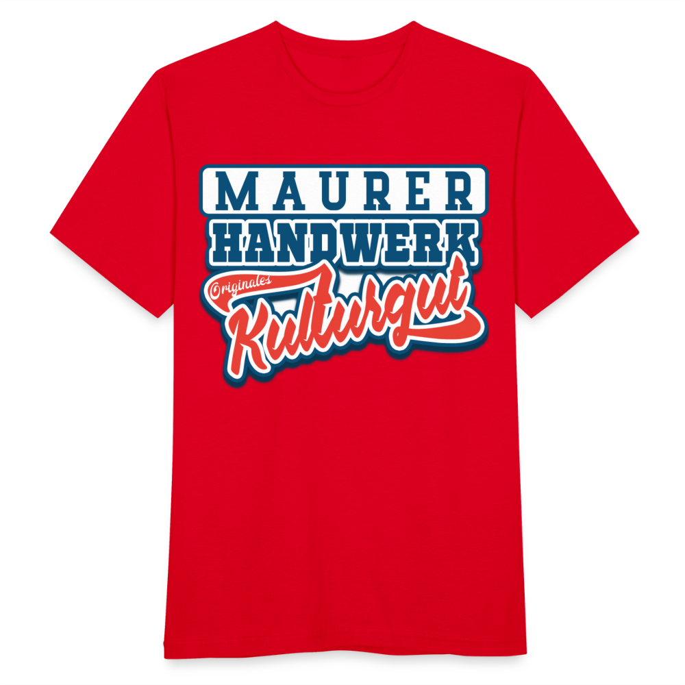 Maurer Handwerk Originales Kulturgut - Männer T-Shirt - Rot