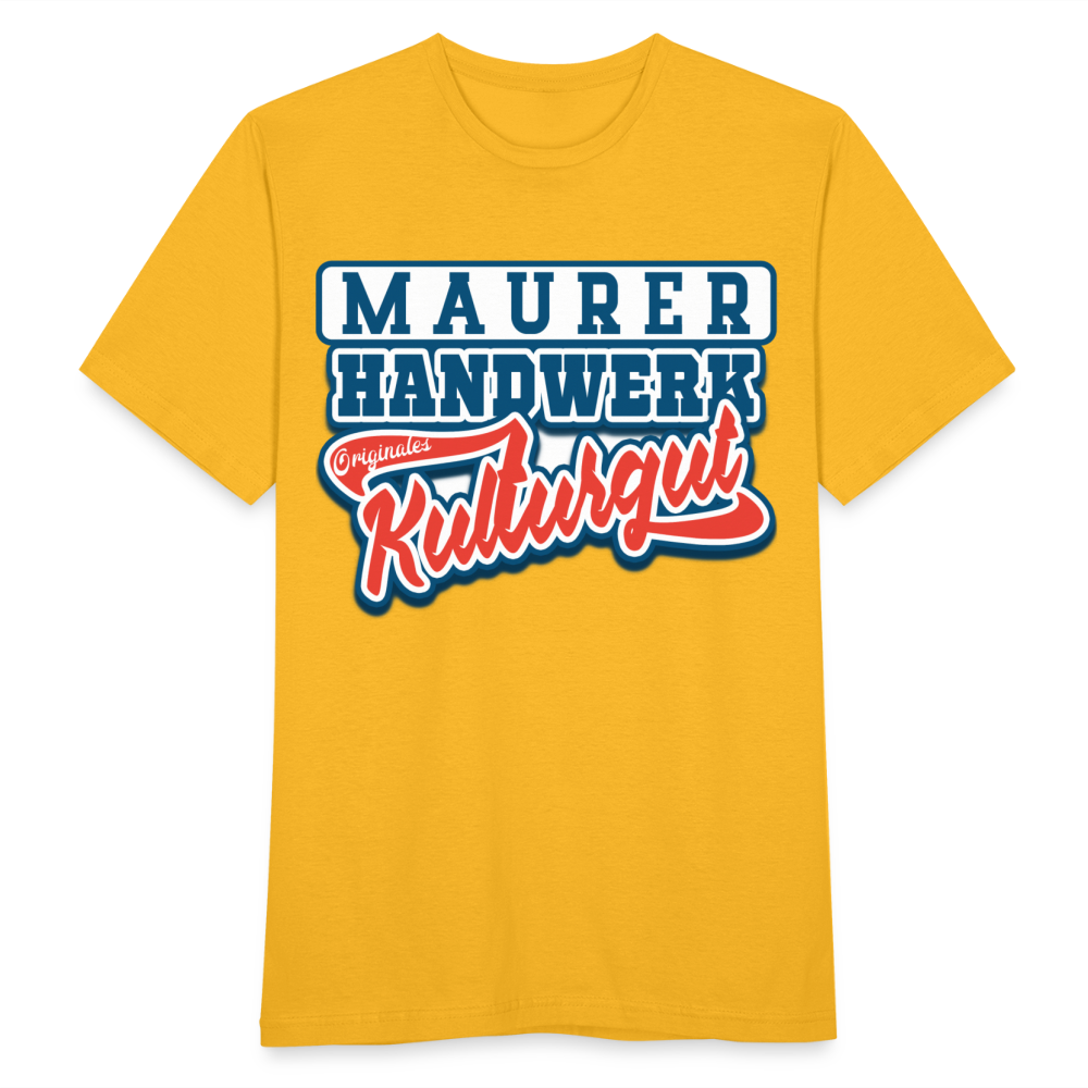 Maurer Handwerk Originales Kulturgut - Männer T-Shirt - Gelb