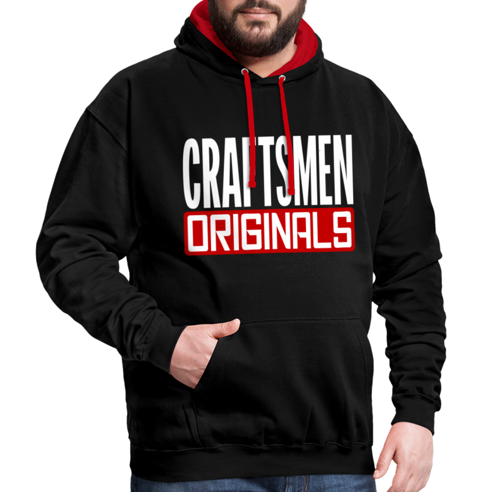 Craftsmen Originals - Kontrast-Hoodie - Schwarz/Rot