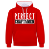 Perfect Craftsmen - Kontrast-Hoodie - Rot/Weiß