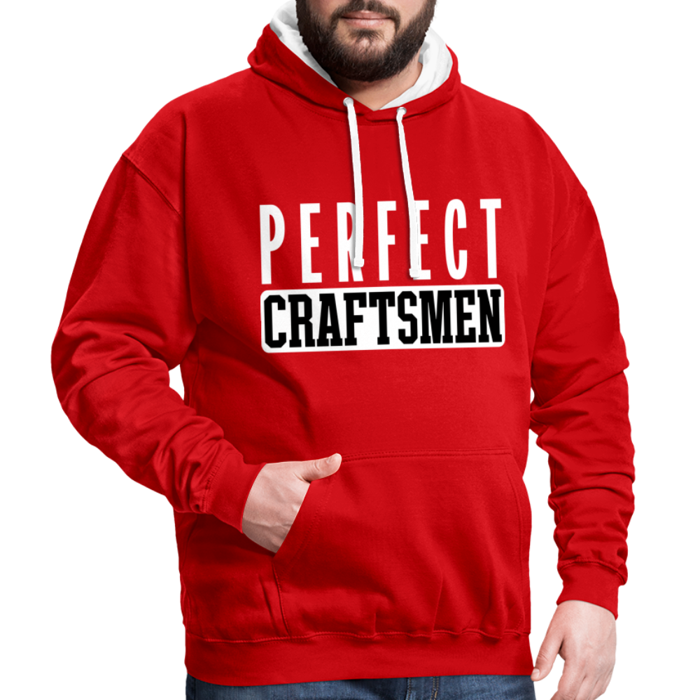 Perfect Craftsmen - Kontrast-Hoodie - Rot/Weiß