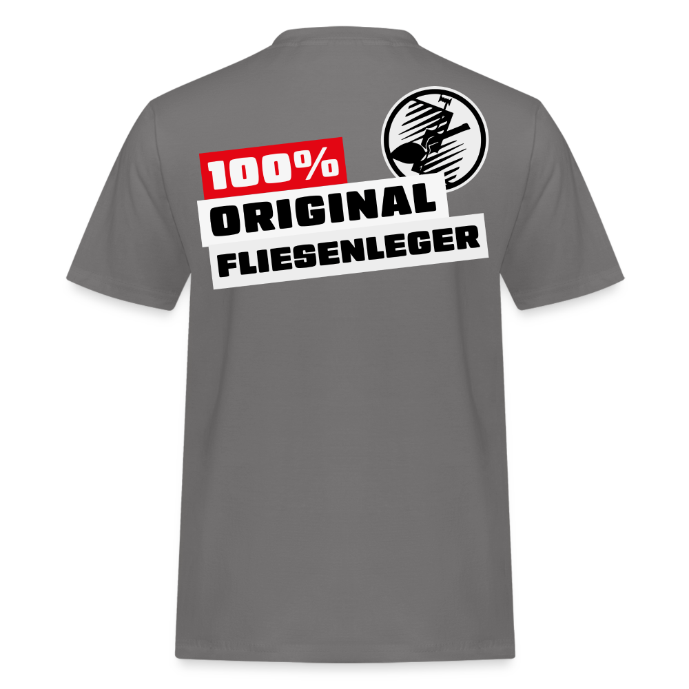 Fliesenleger - Workwear T-Shirt Backprint - Grau