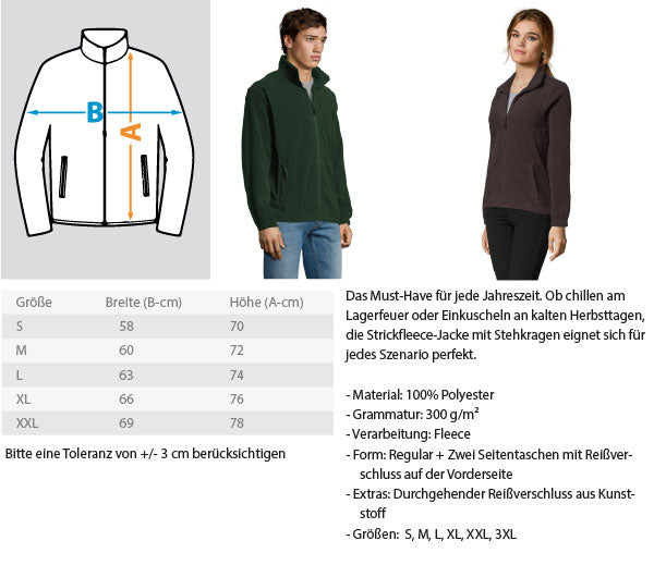 Fliesenleger - Fleece Jacke mit Stick €49.95 Handwerkerfashion